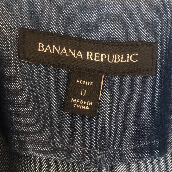 Banana Republic Chambray Trench Dress Petite 0 - Picture 6 of 6